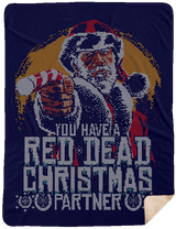 Blankets Navy / One Size RED DEAD CHRISTMAS 60x80 Sherpa Blanket