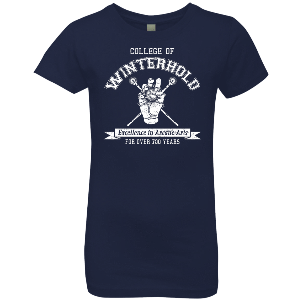 Girls_Premium T-Shirts Midnight Navy / YXS College of Winterhold Girls Premium T-Shirt