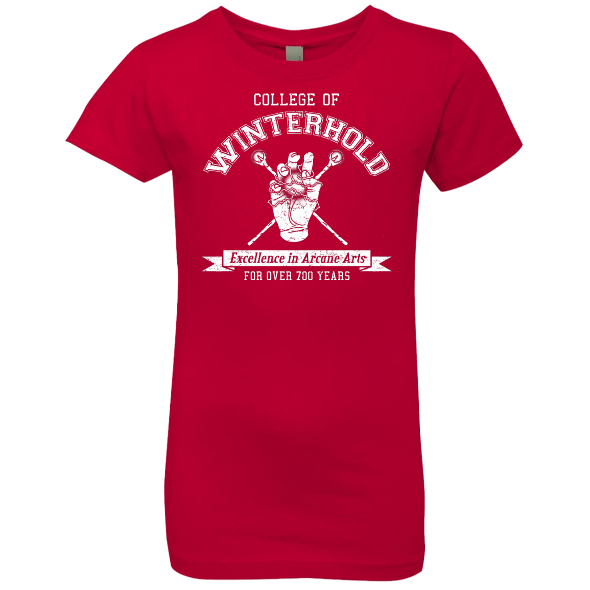 Girls_Premium T-Shirts Red / YXS College of Winterhold Girls Premium T-Shirt