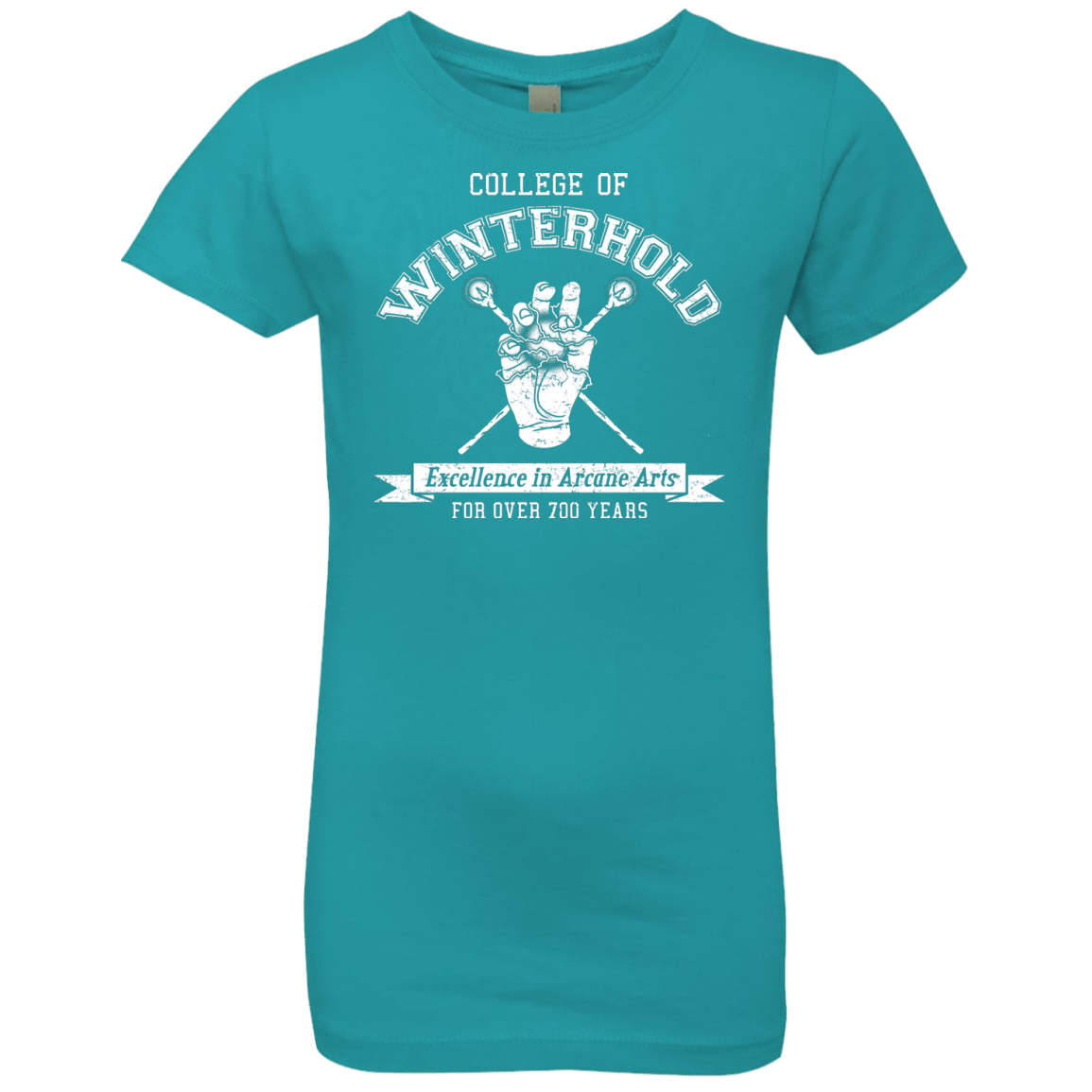 Girls_Premium T-Shirts Tahiti Blue / YXS College of Winterhold Girls Premium T-Shirt