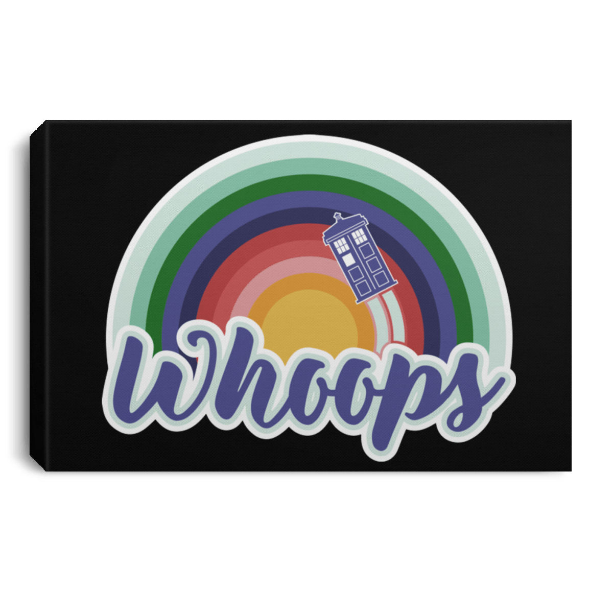 Housewares Black / 12" x 8" 13th Doctor Retro Whoops Premium Landscape Canvas