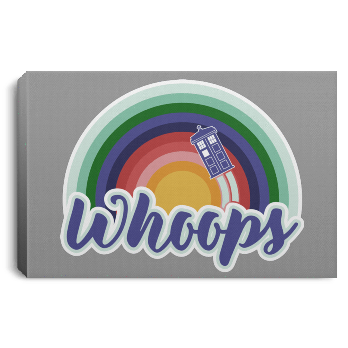 Housewares Gray / 12" x 8" 13th Doctor Retro Whoops Premium Landscape Canvas