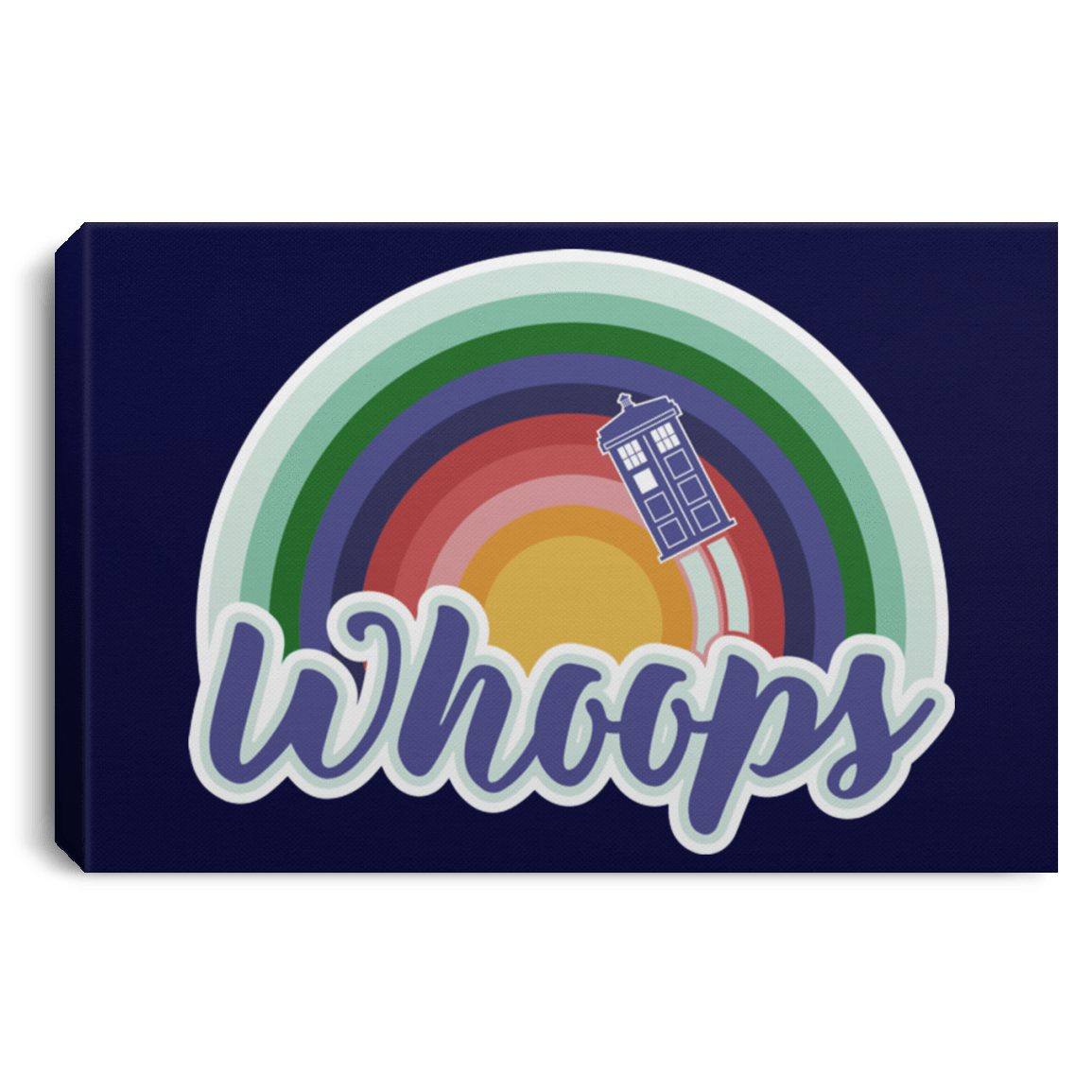 Housewares Navy / 12" x 8" 13th Doctor Retro Whoops Premium Landscape Canvas