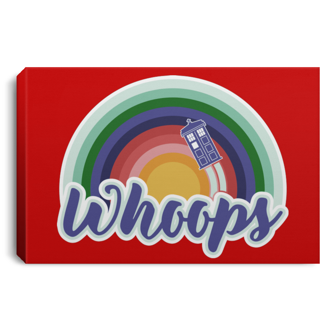 Housewares Red / 12" x 8" 13th Doctor Retro Whoops Premium Landscape Canvas