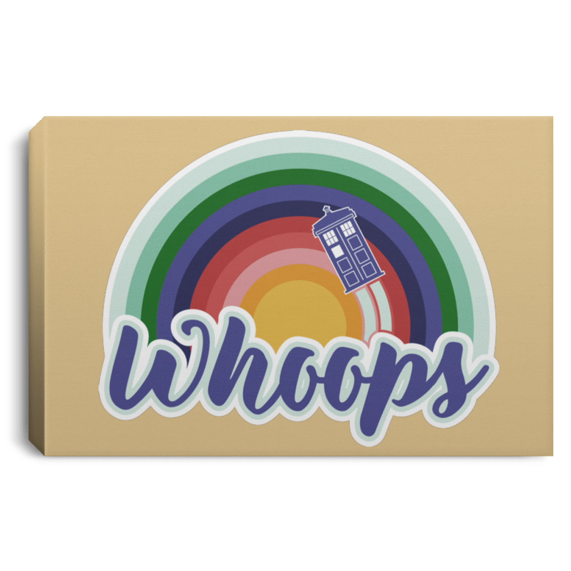 Housewares Tan / 12" x 8" 13th Doctor Retro Whoops Premium Landscape Canvas
