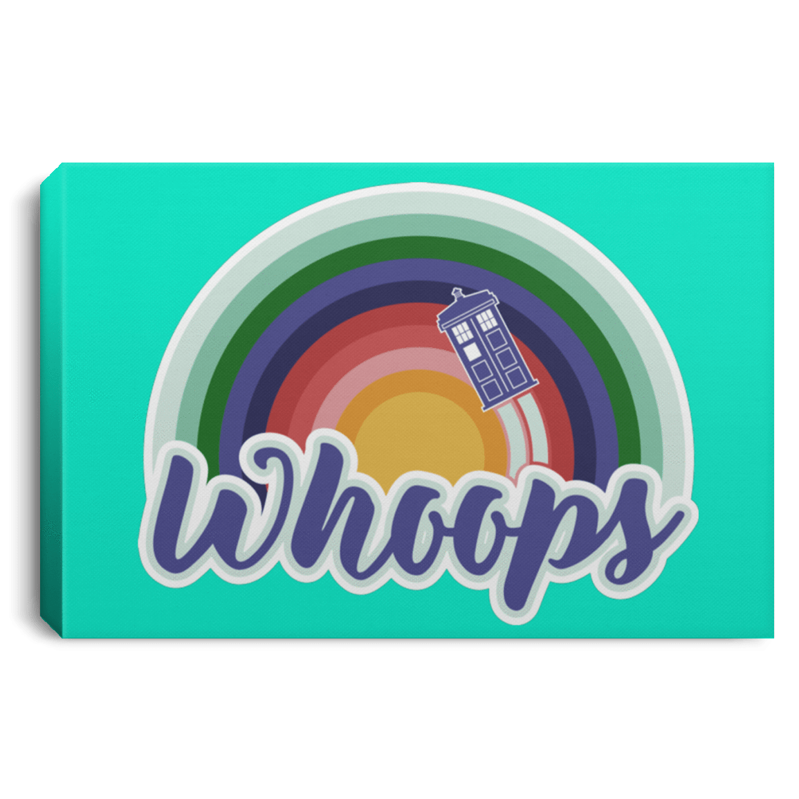 Housewares Teal / 12" x 8" 13th Doctor Retro Whoops Premium Landscape Canvas