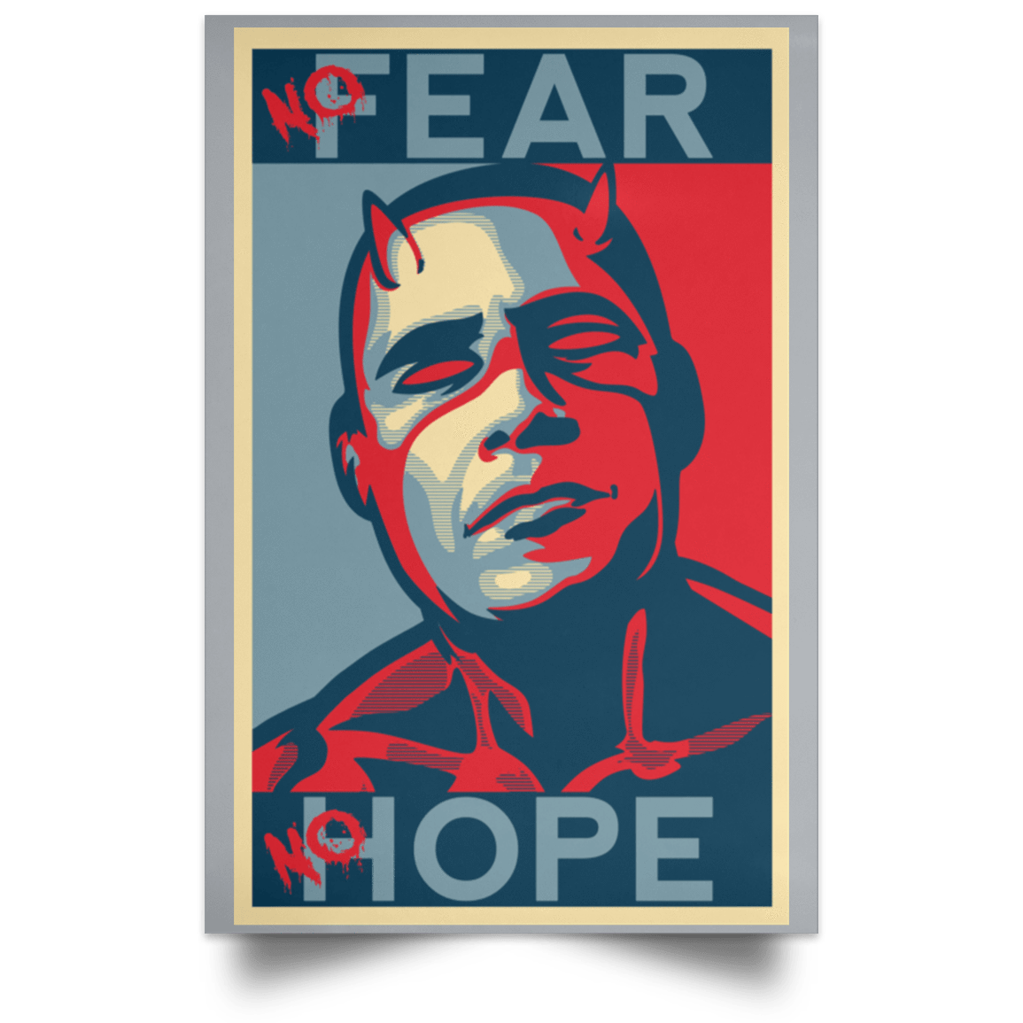 Housewares Grey / 12" x 18" A man with no fear Portrait Poster