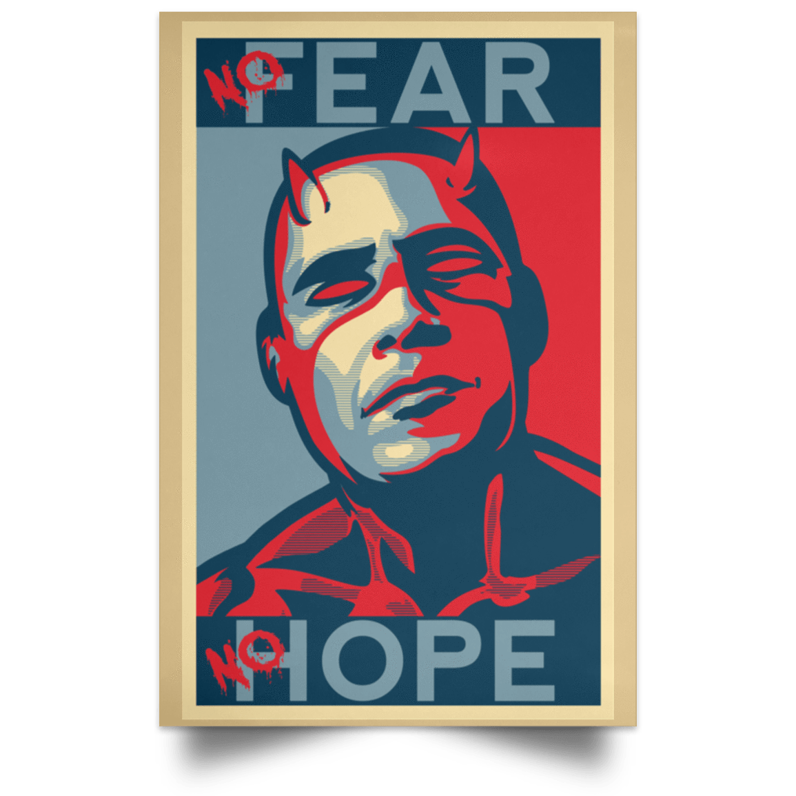Housewares Tan / 12" x 18" A man with no fear Portrait Poster