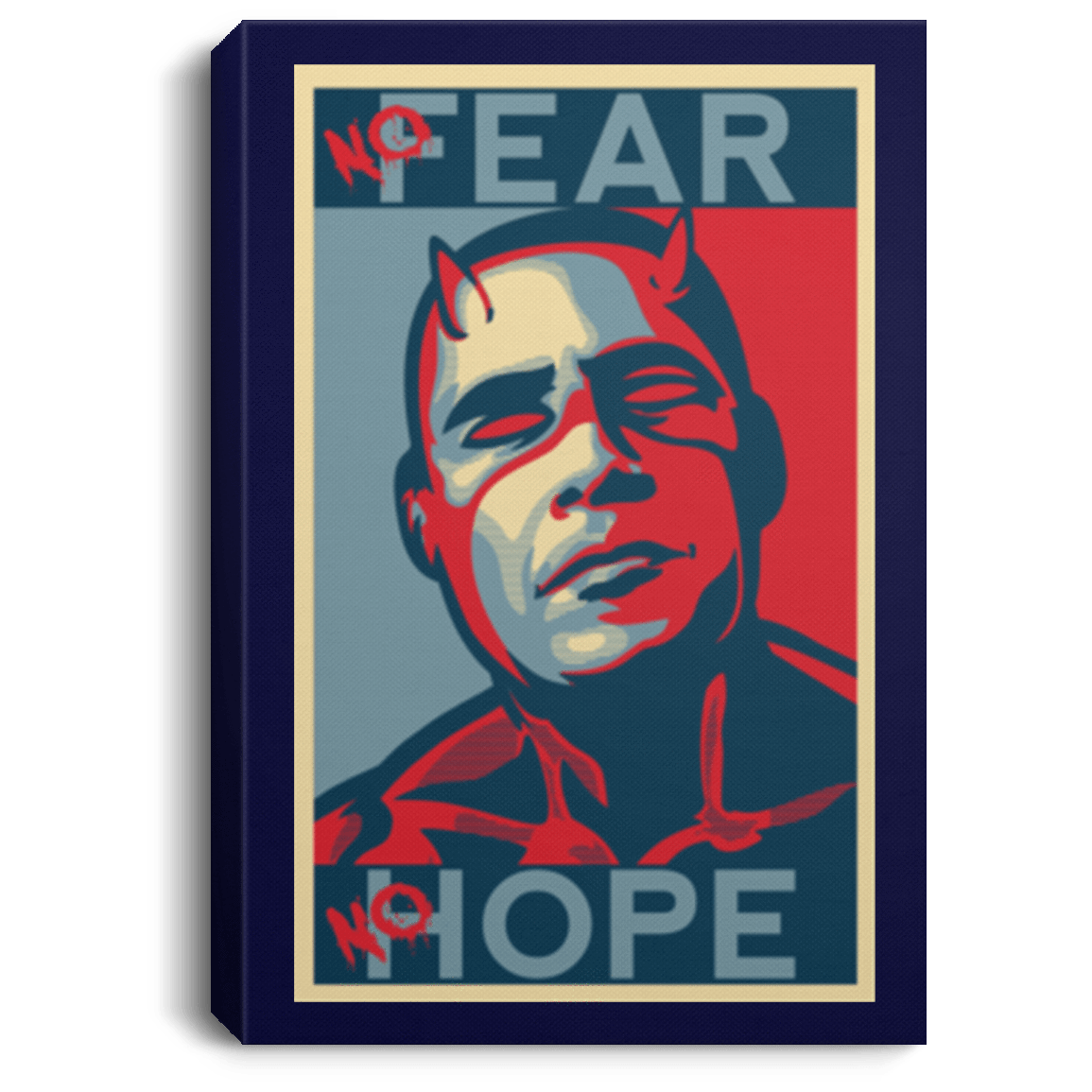 Housewares Navy / 8" x 12" A man with no fear Premium Portrait Canvas