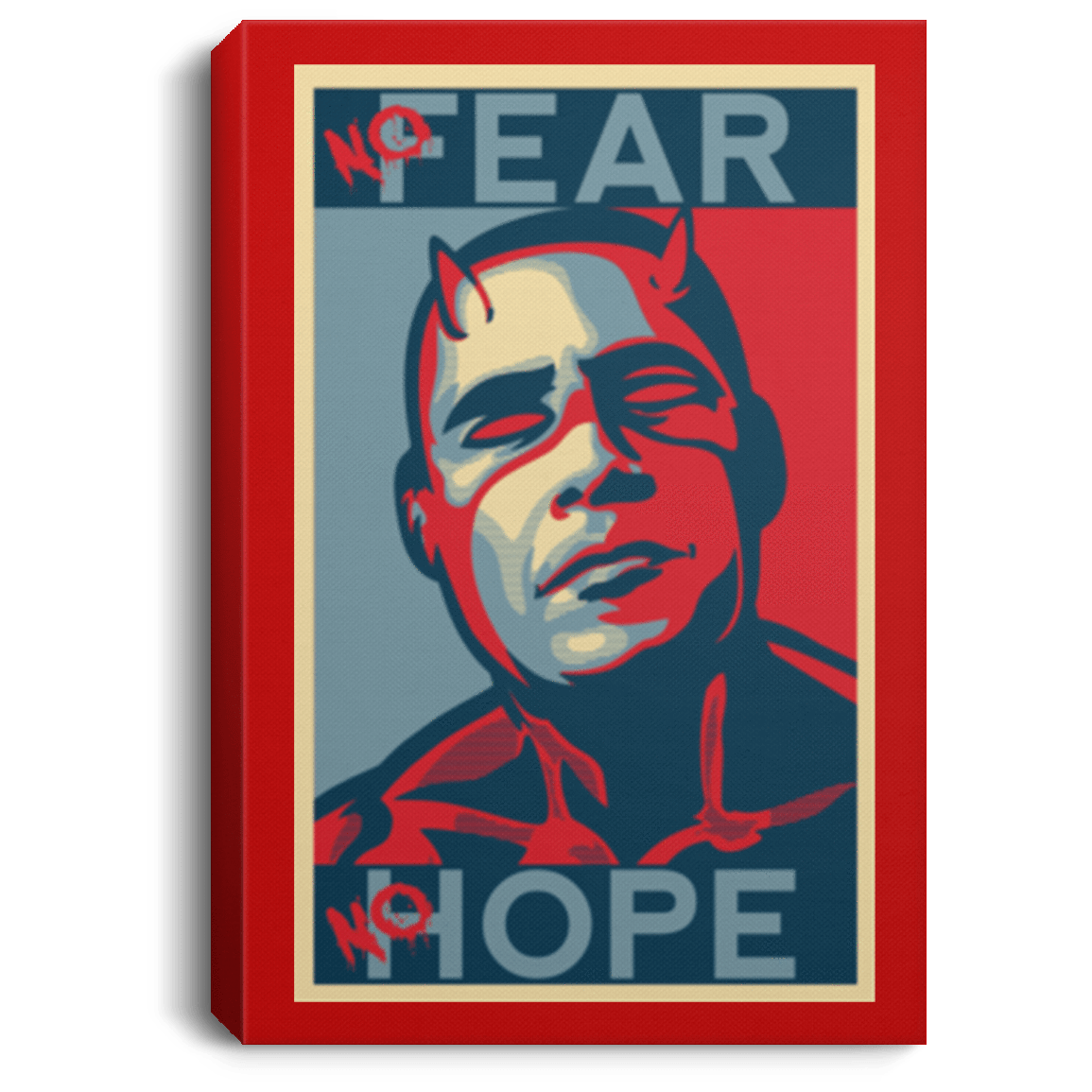 Housewares Red / 8" x 12" A man with no fear Premium Portrait Canvas
