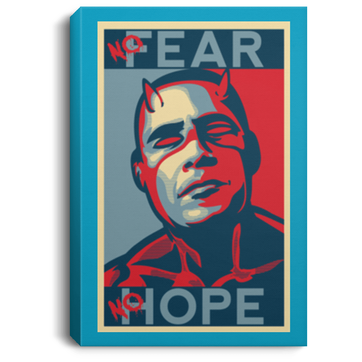 Housewares Turquoise / 8" x 12" A man with no fear Premium Portrait Canvas