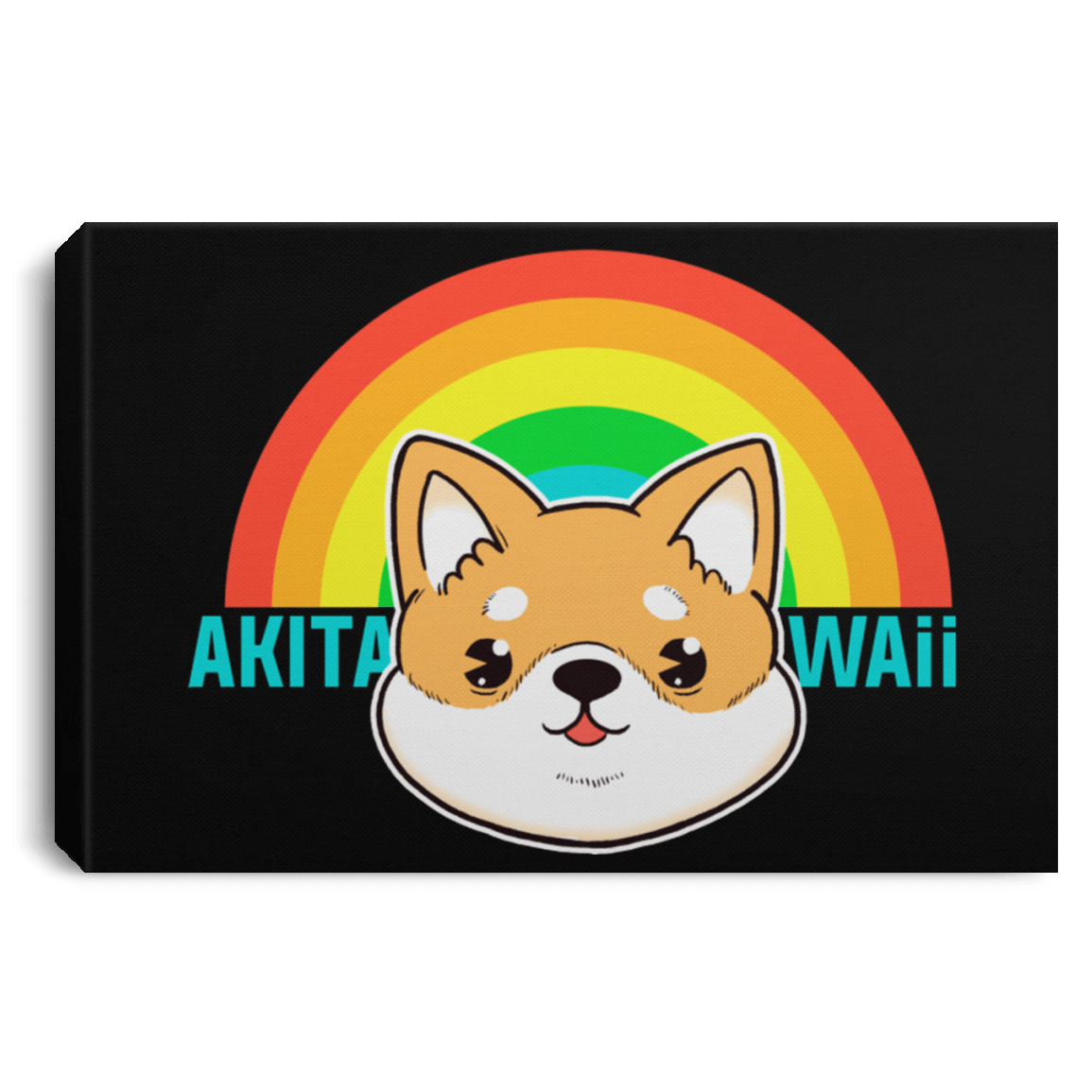 Housewares Black / 12" x 8" Akita Kawaii Premium Landscape Canvas