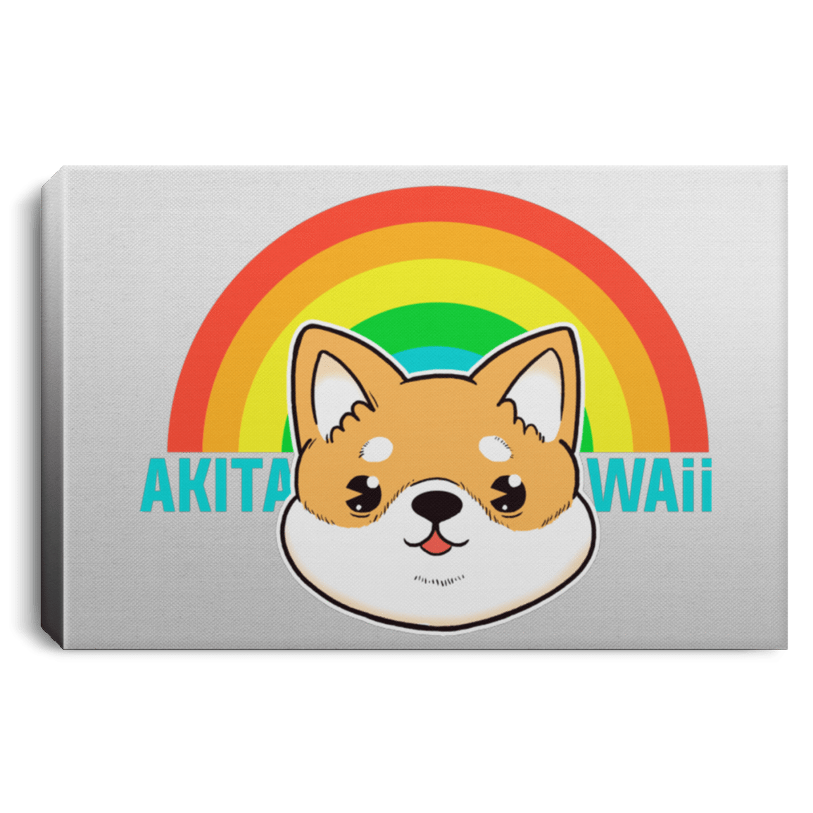 Housewares White / 12" x 8" Akita Kawaii Premium Landscape Canvas