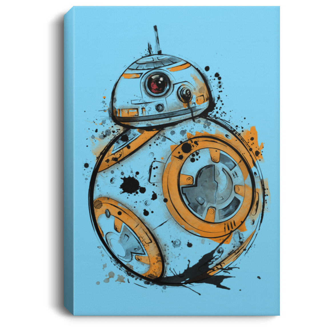 Housewares Columbia Blue / 8" x 12" Astromech Droid Watercolor Premium Portrait Canvas