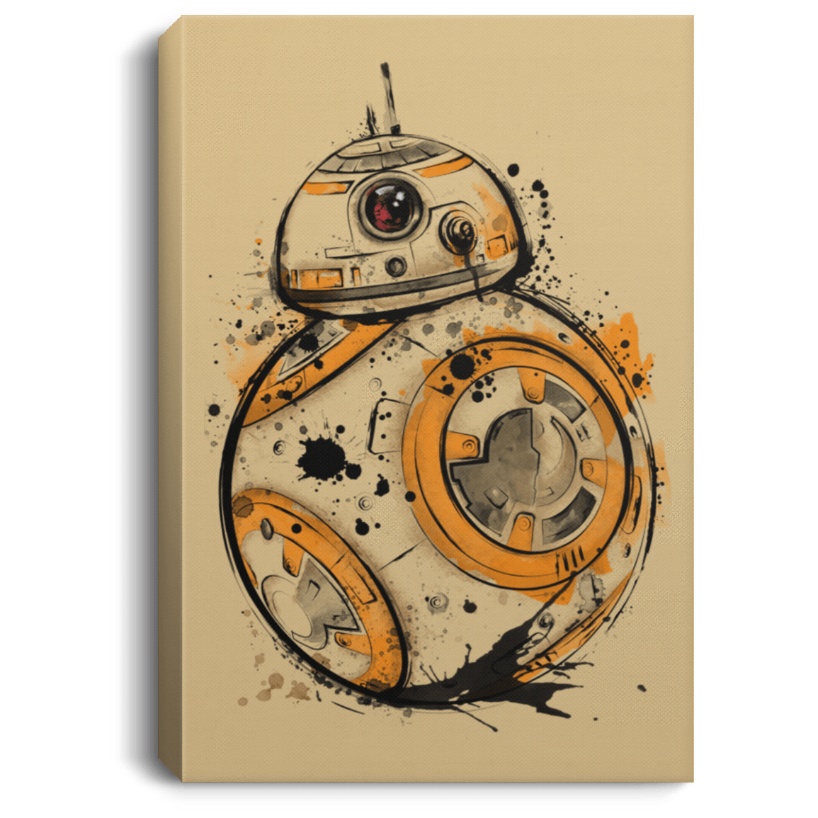 Housewares Tan / 8" x 12" Astromech Droid Watercolor Premium Portrait Canvas