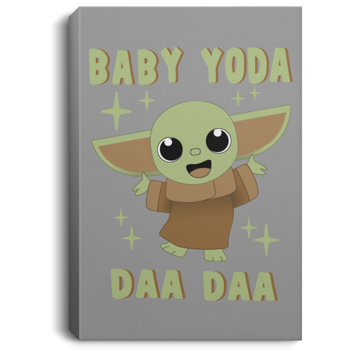 Housewares Gray / 8" x 12" Baby Yoda Daa Daa Premium Portrait Canvas