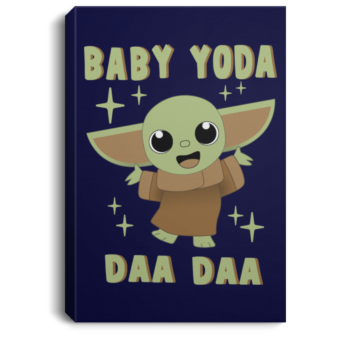 Housewares Navy / 8" x 12" Baby Yoda Daa Daa Premium Portrait Canvas