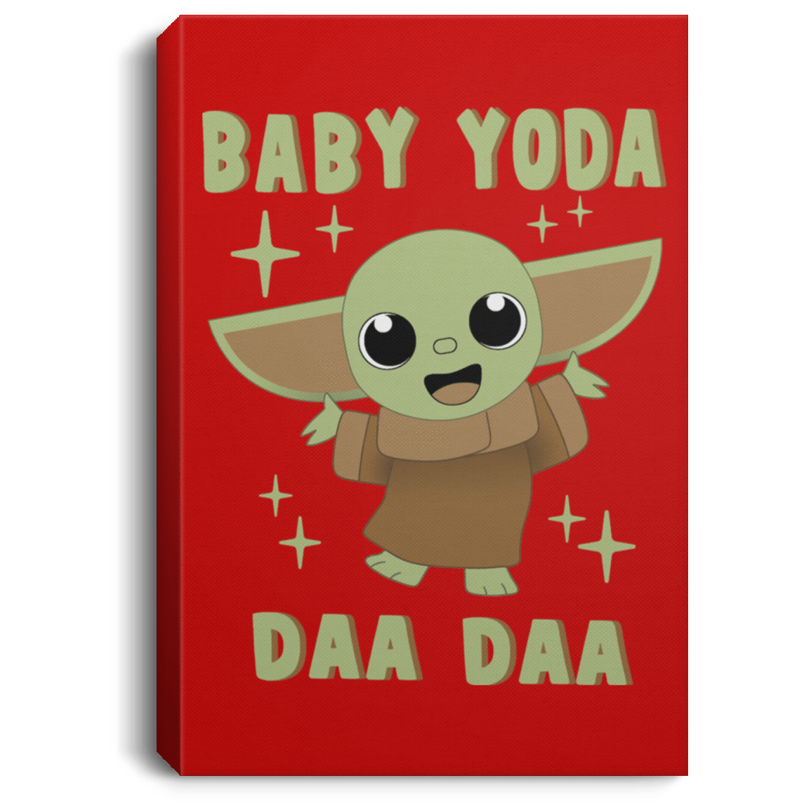 Housewares Red / 8" x 12" Baby Yoda Daa Daa Premium Portrait Canvas