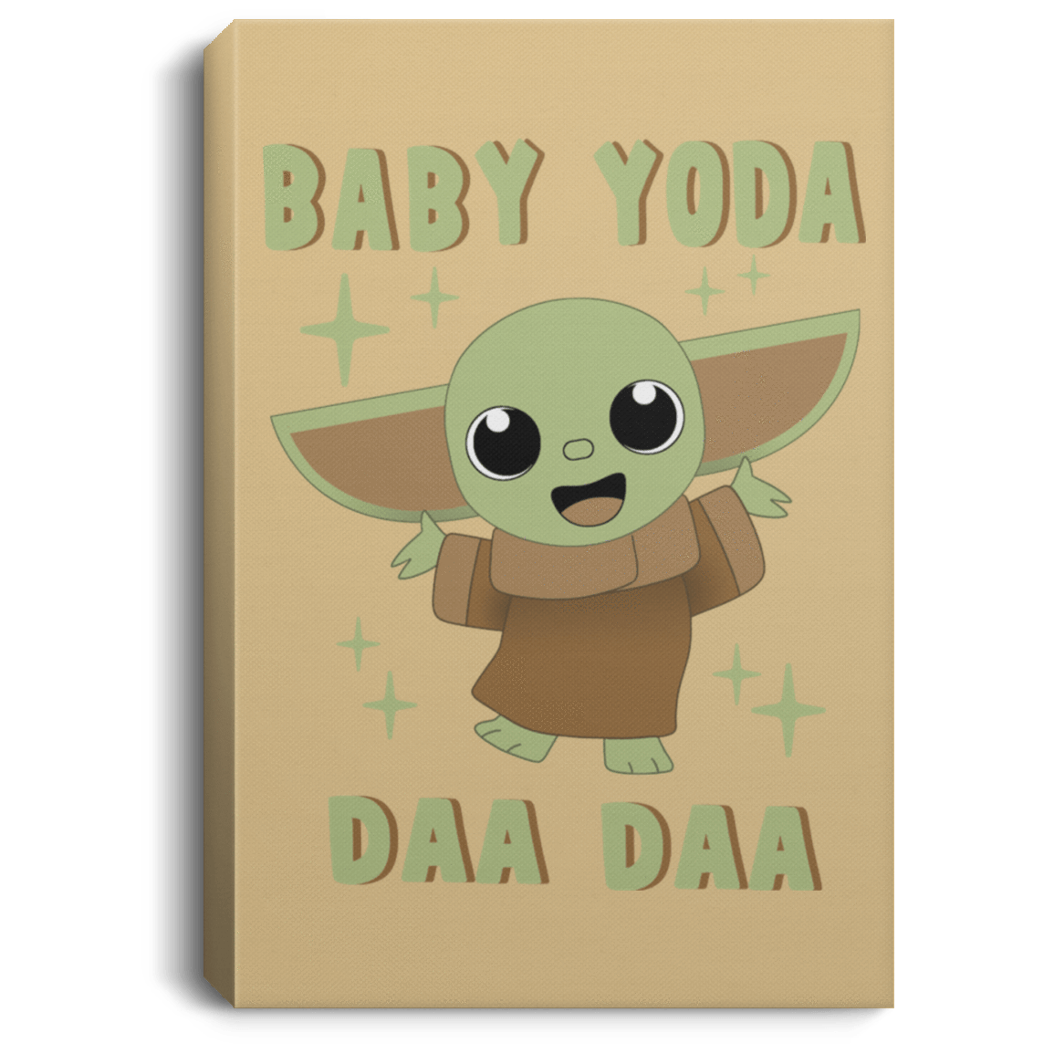 Housewares Tan / 8" x 12" Baby Yoda Daa Daa Premium Portrait Canvas