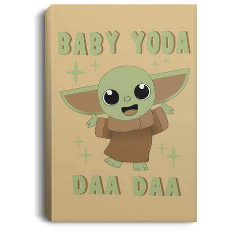 Housewares Tan / 8" x 12" Baby Yoda Daa Daa Premium Portrait Canvas