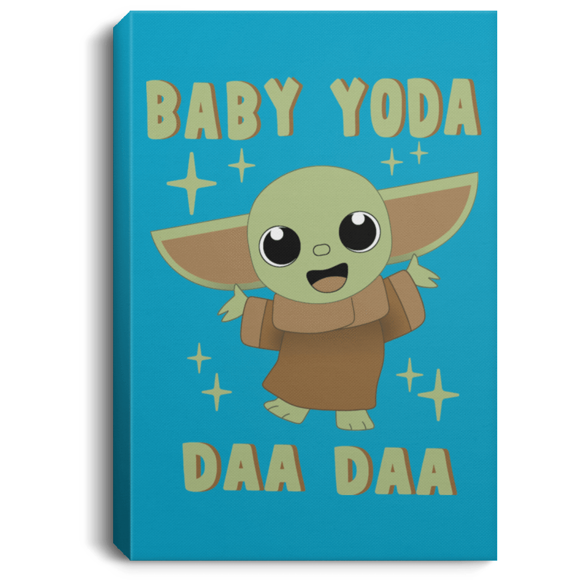 Housewares Turquoise / 8" x 12" Baby Yoda Daa Daa Premium Portrait Canvas