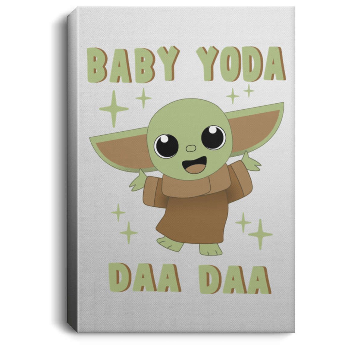 Housewares White / 8" x 12" Baby Yoda Daa Daa Premium Portrait Canvas
