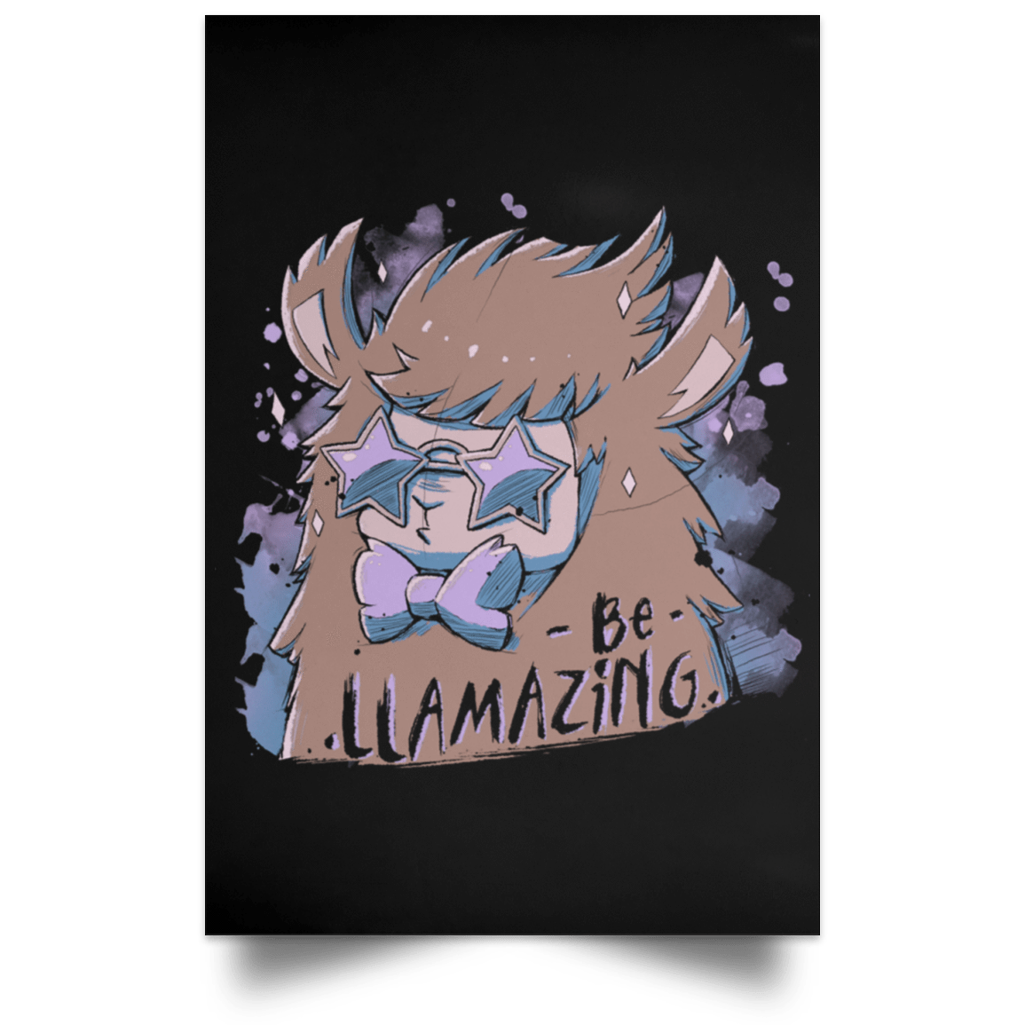 Housewares Black / 12" x 18" Be Llamazing Portrait Poster