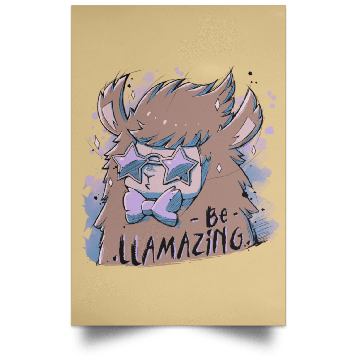 Housewares Tan / 12" x 18" Be Llamazing Portrait Poster