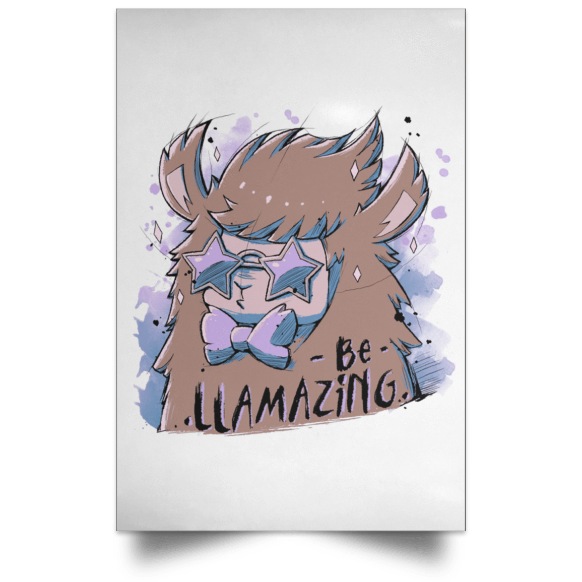 Housewares White / 12" x 18" Be Llamazing Portrait Poster