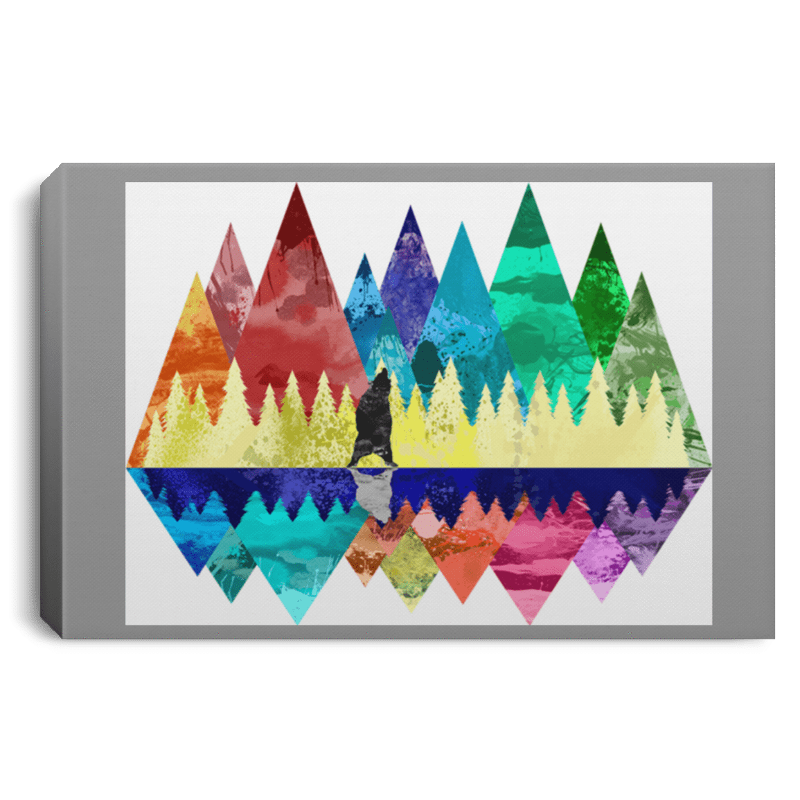 Housewares Gray / 12" x 8" Bear Color Forest Premium Landscape Canvas