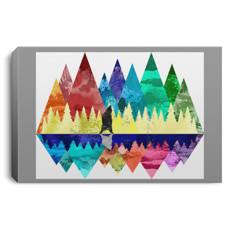 Housewares Gray / 12" x 8" Bear Color Forest Premium Landscape Canvas