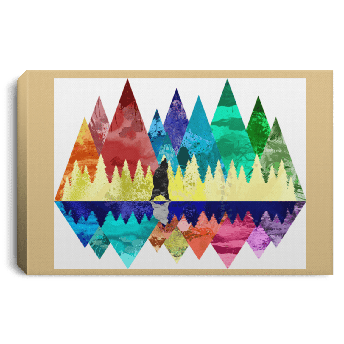 Housewares Tan / 12" x 8" Bear Color Forest Premium Landscape Canvas