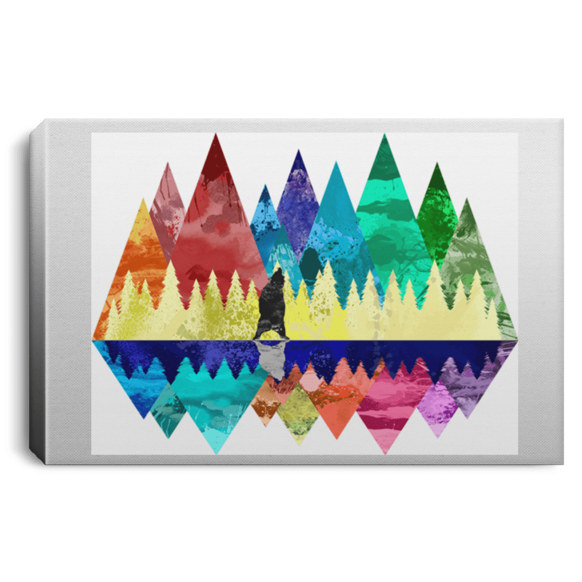 Housewares White / 12" x 8" Bear Color Forest Premium Landscape Canvas