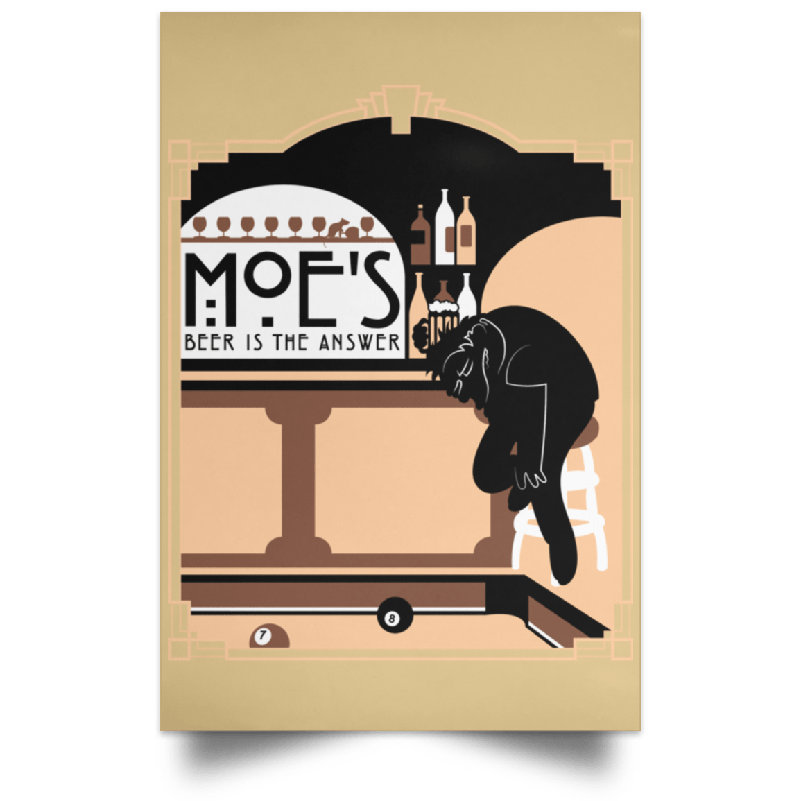 Housewares Tan / 12" x 18" Beer Is The Answer Portrait Poster