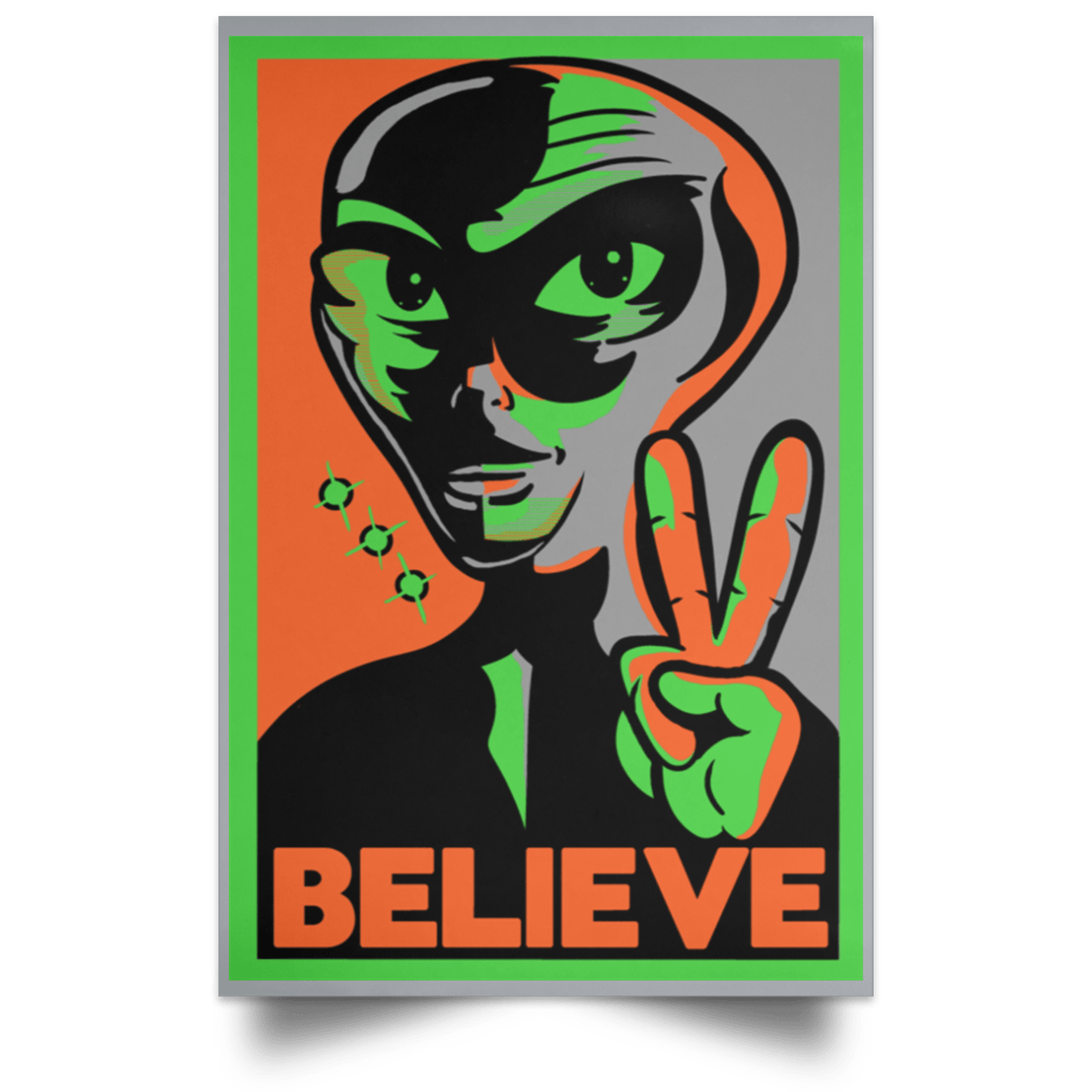 Housewares Grey / 12" x 18" Believe Portrait Poster