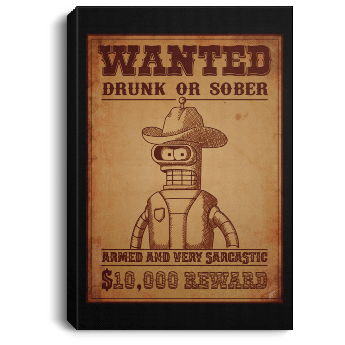 Housewares Black / 8" x 12" Bender Wanted Premium Portrait Canvas