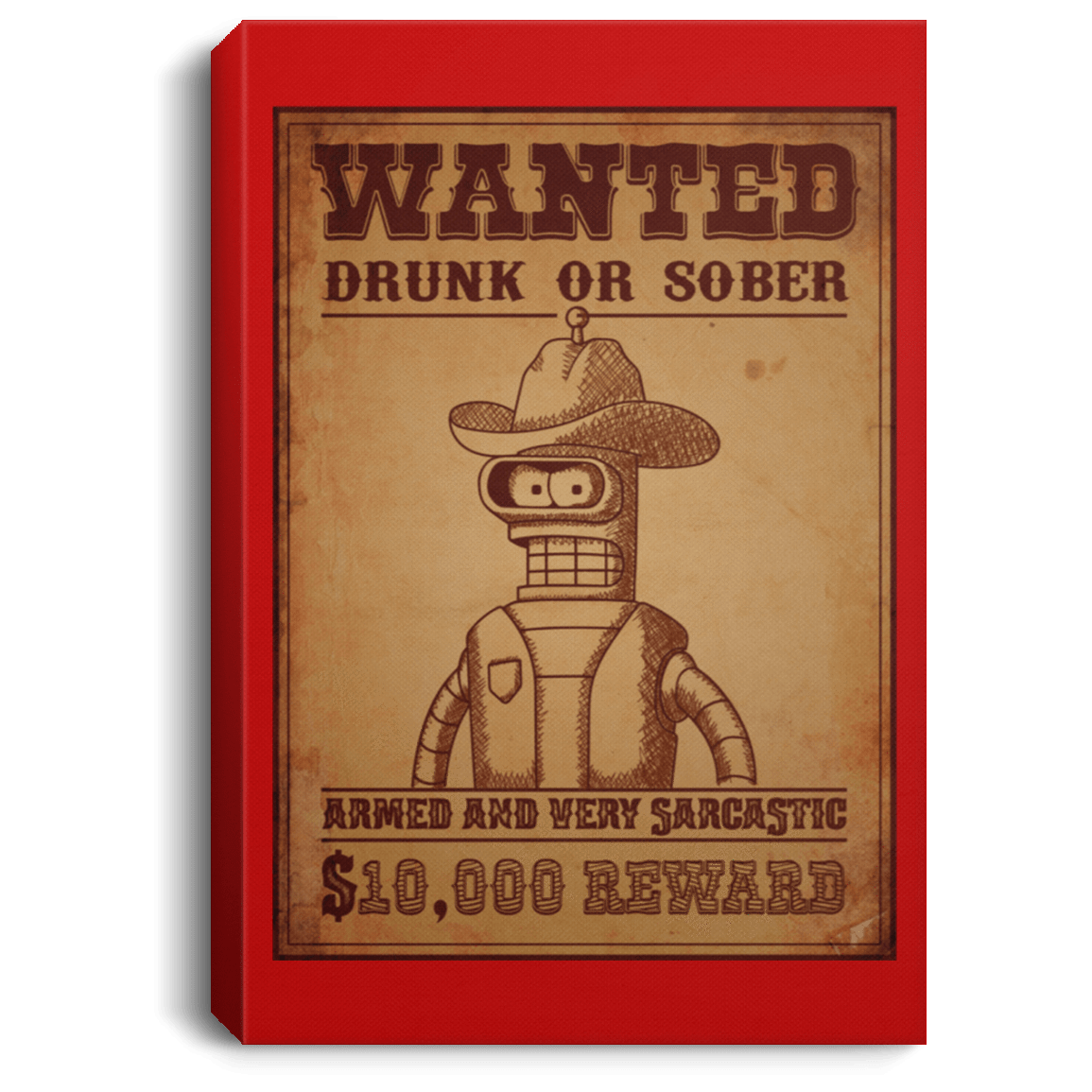 Housewares Red / 8" x 12" Bender Wanted Premium Portrait Canvas
