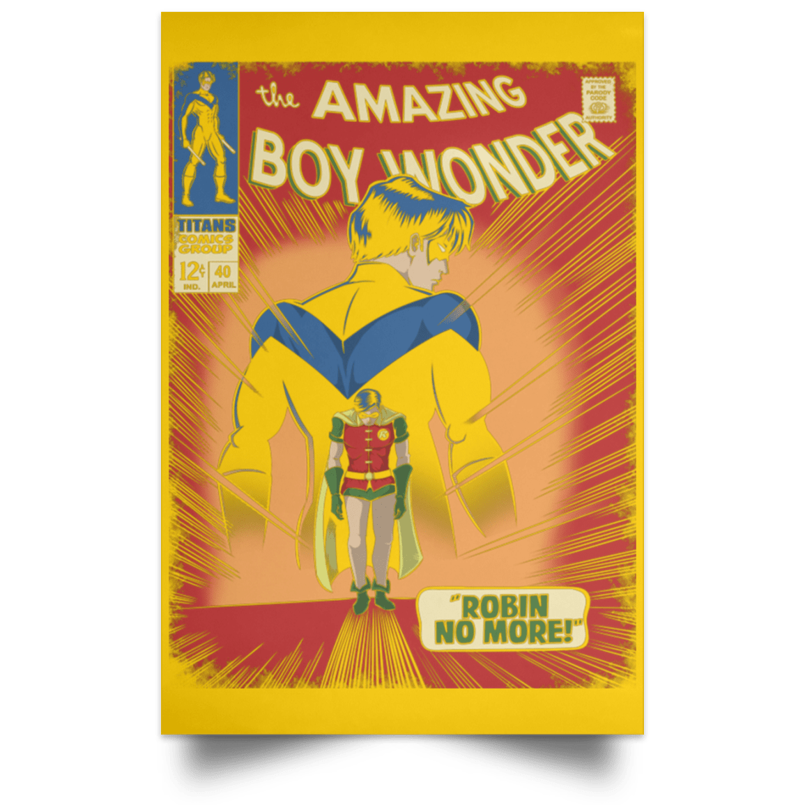 Housewares Athletic Gold / 12" x 18" Boy Wonder Portrait Poster