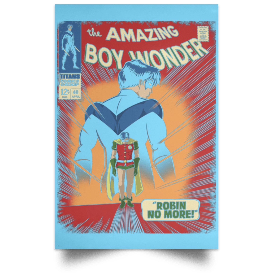 Housewares Columbia Blue / 12" x 18" Boy Wonder Portrait Poster