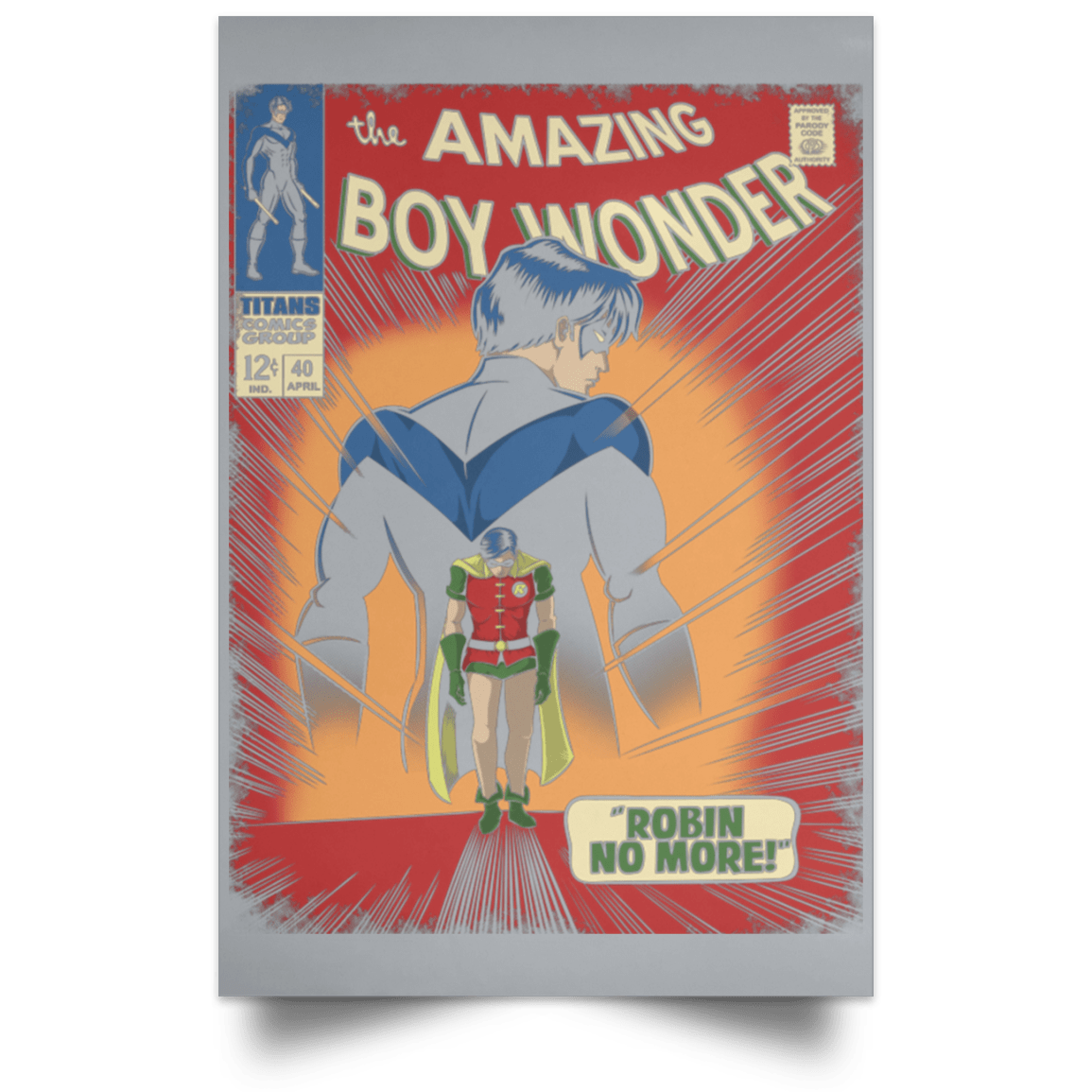 Housewares Grey / 12" x 18" Boy Wonder Portrait Poster