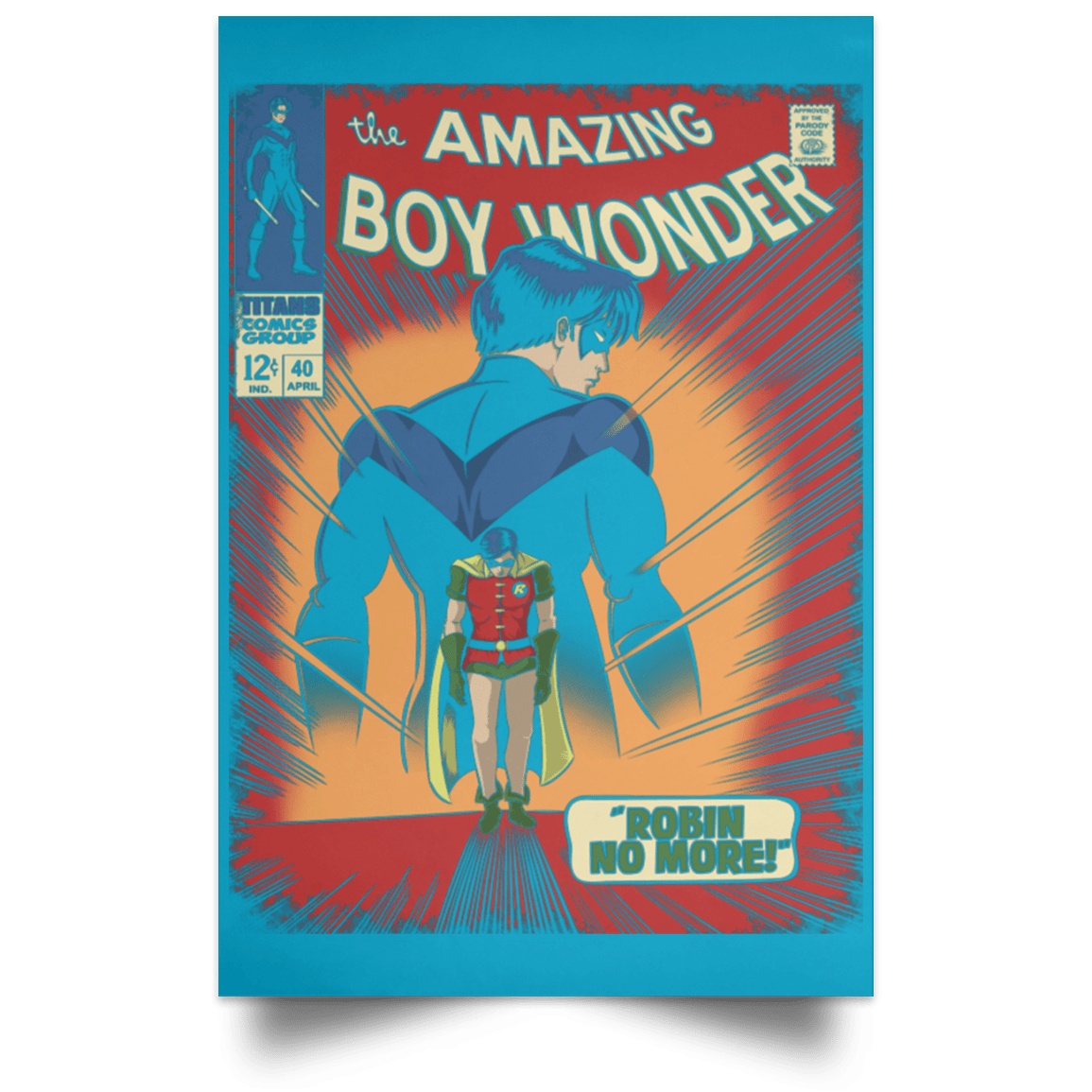 Housewares Turquoise / 12" x 18" Boy Wonder Portrait Poster