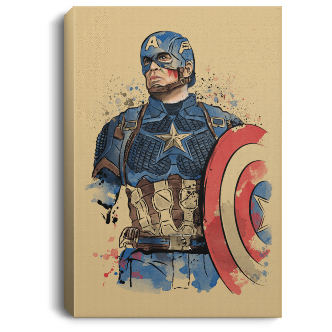 Housewares Tan / 8" x 12" Captain Watercolor Premium Portrait Canvas
