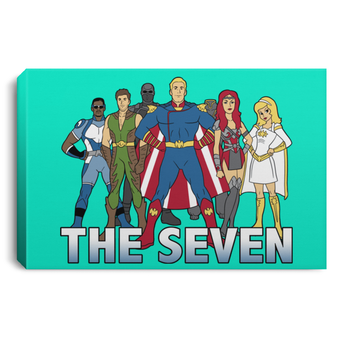 Housewares Teal / 12" x 8" Cartoon Seven Premium Landscape Canvas