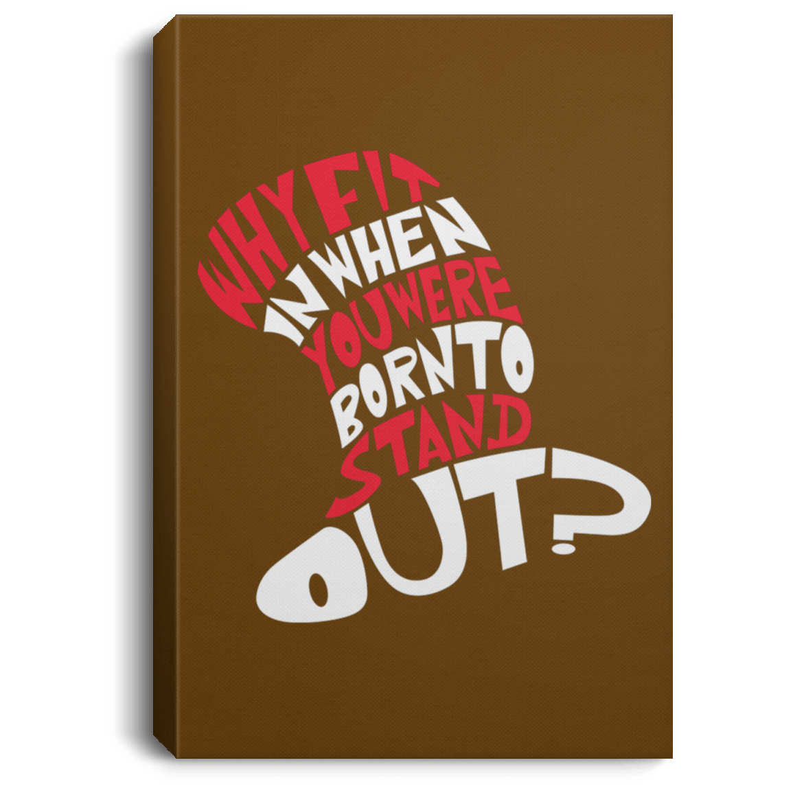 Housewares Brown / 8" x 12" Cat In The Hat Premium Portrait Canvas