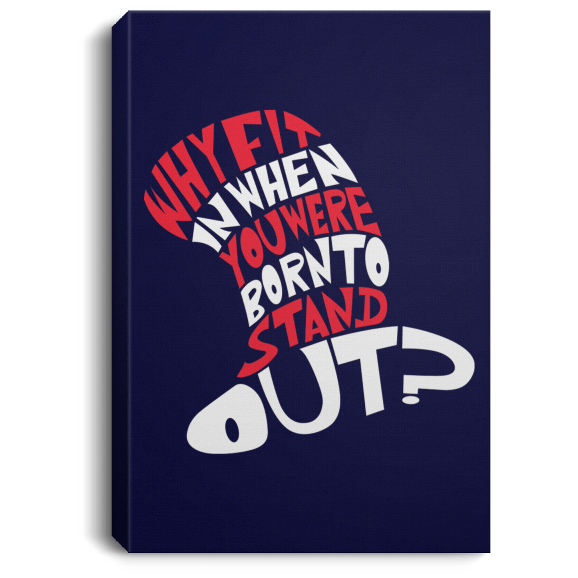 Housewares Navy / 8" x 12" Cat In The Hat Premium Portrait Canvas