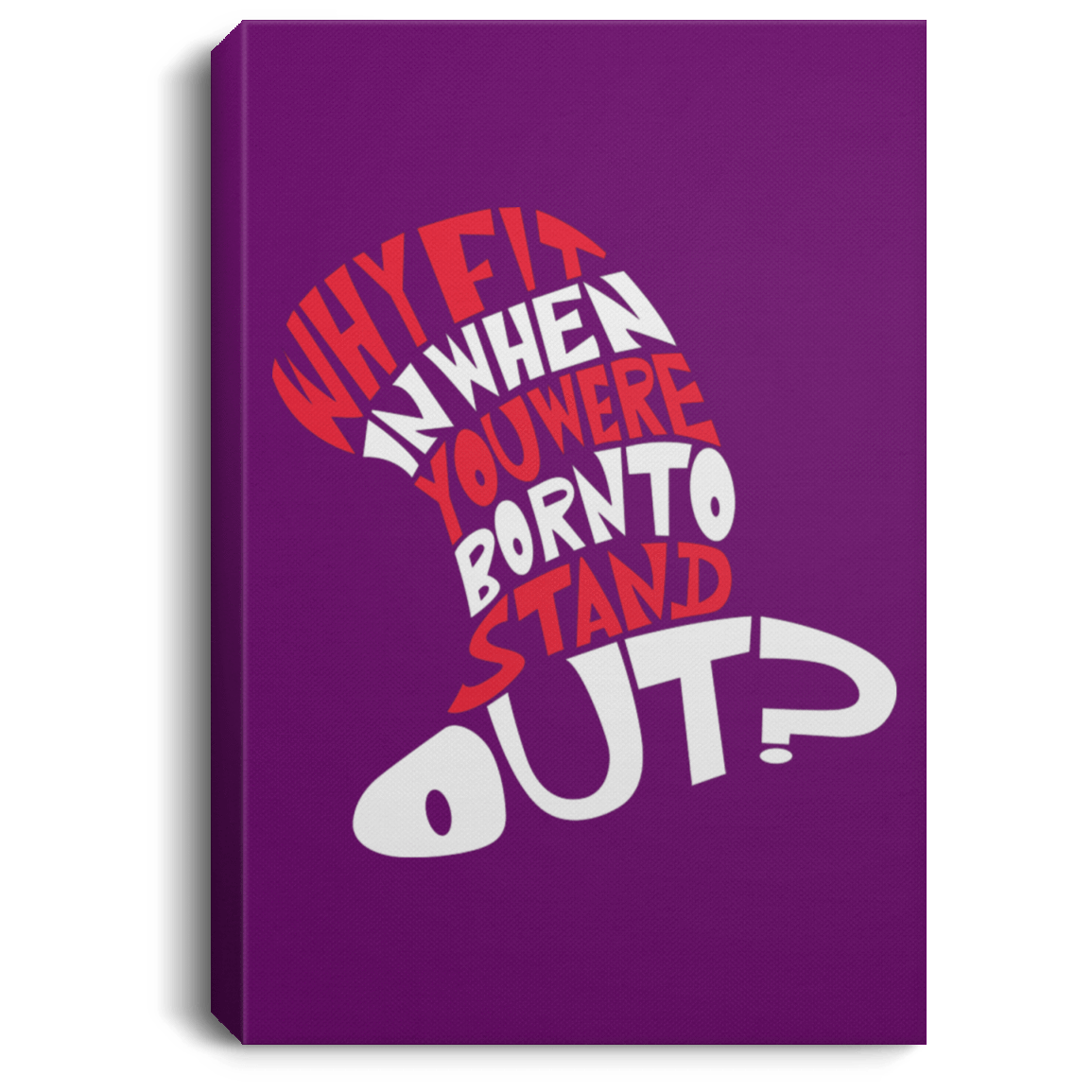 Housewares Purple / 8" x 12" Cat In The Hat Premium Portrait Canvas