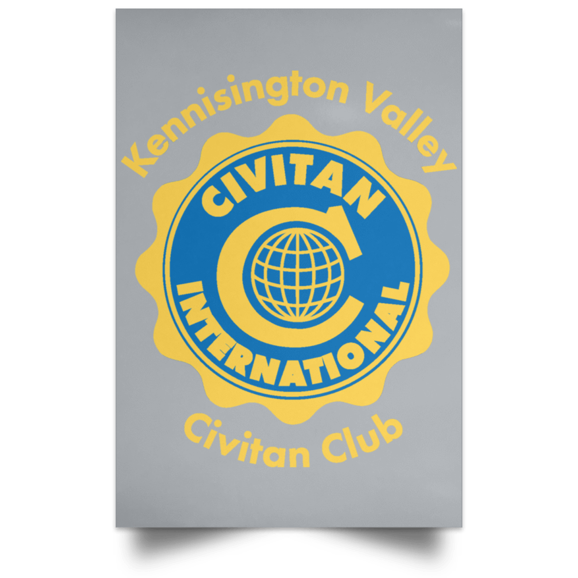 Housewares Grey / 12" x 18" Civitan Front Satin Portrait Poster