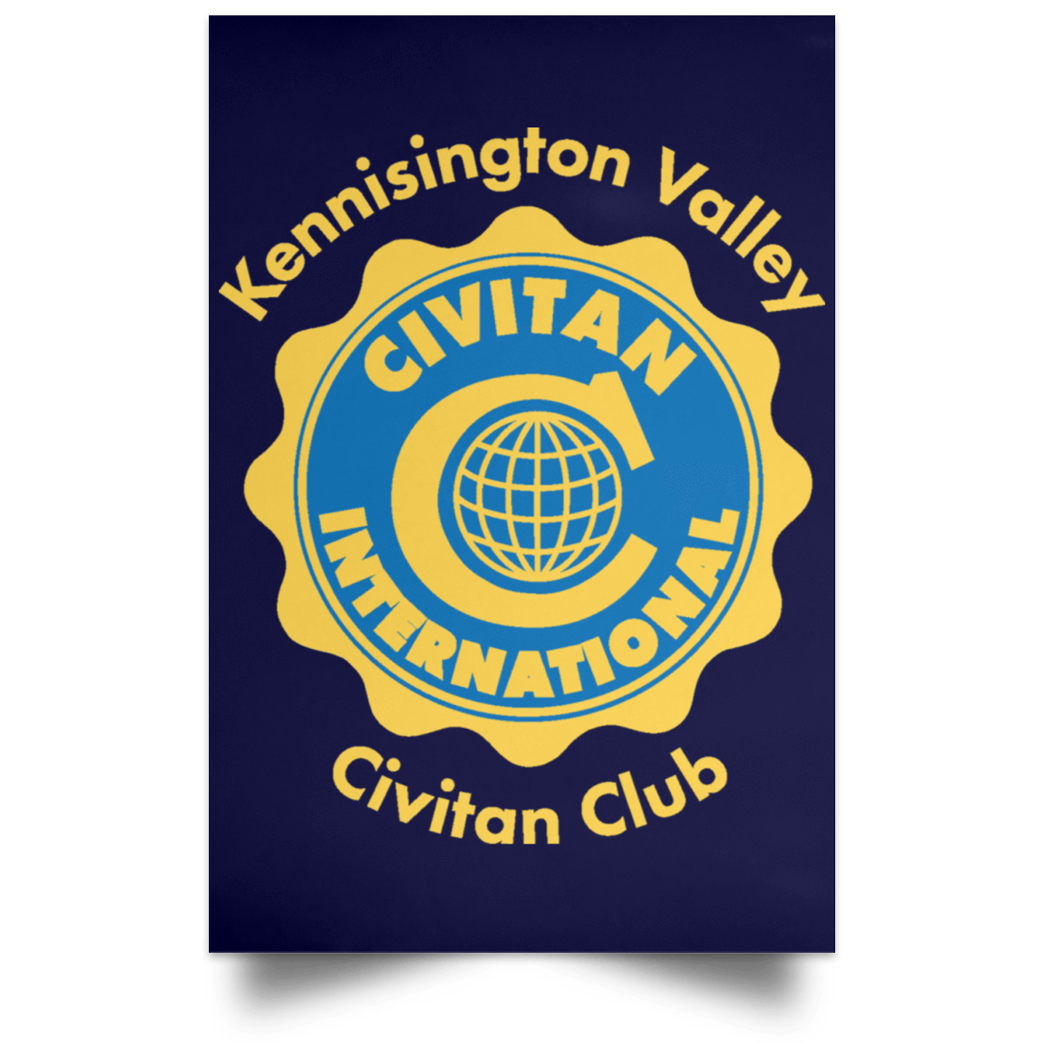 Housewares Navy / 12" x 18" Civitan Front Satin Portrait Poster