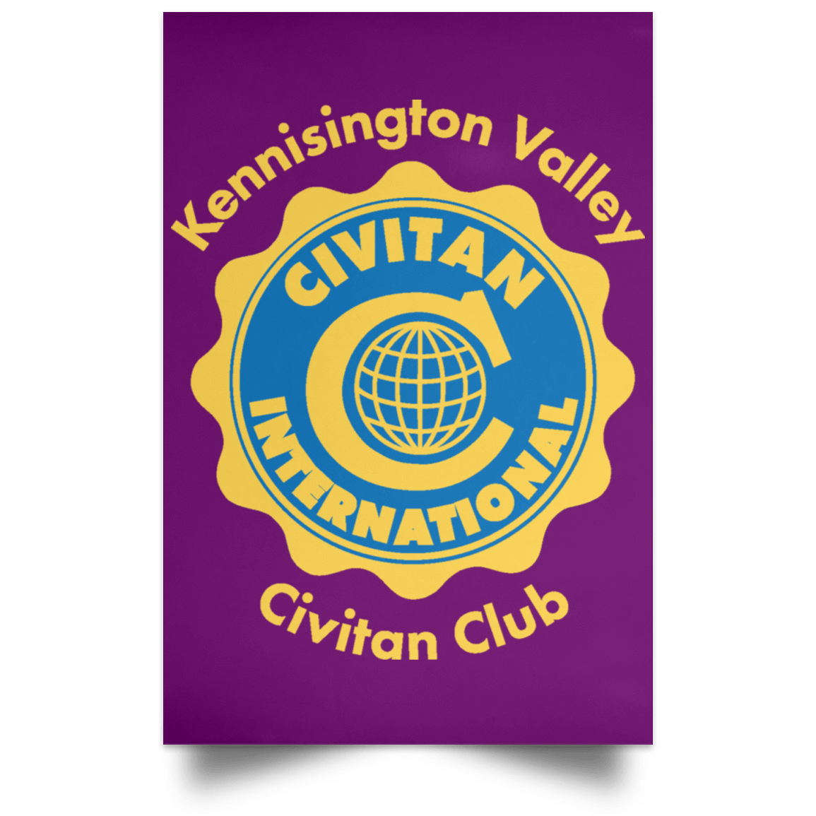 Housewares Purple / 12" x 18" Civitan Front Satin Portrait Poster