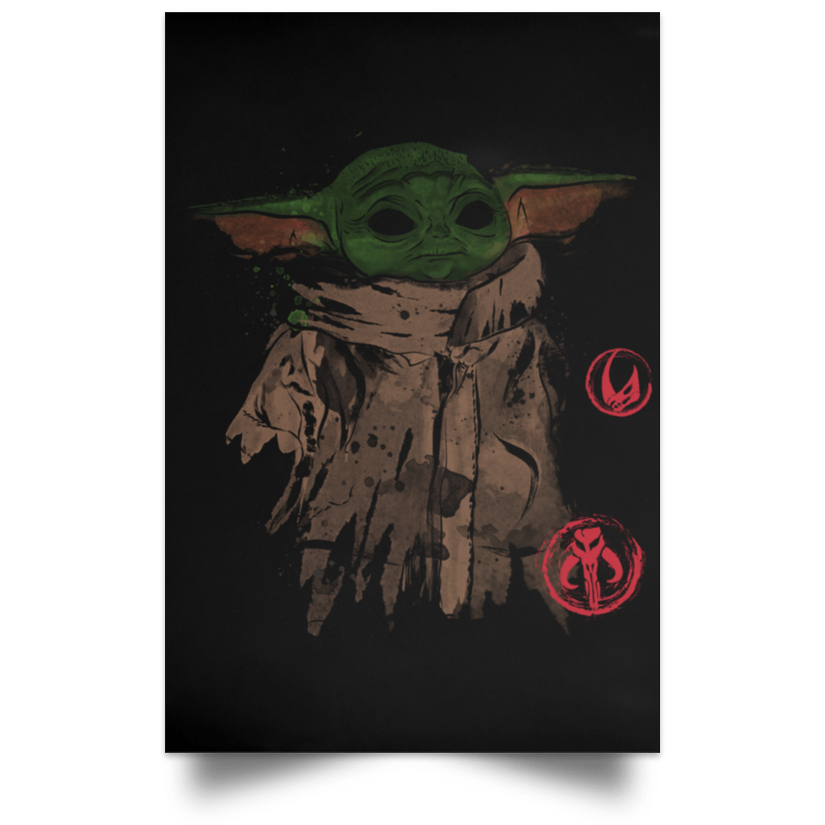 Housewares Black / 12" x 18" Clan of Two The Child Portrait Poster